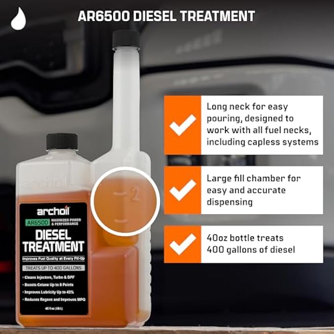 Archoil AR6500 DIESEL TREATMENT (40.6 OZ) - TREATS 400 GALLONS - ADDITIVE FOR ALL DIESEL VEHICLES - Image 3